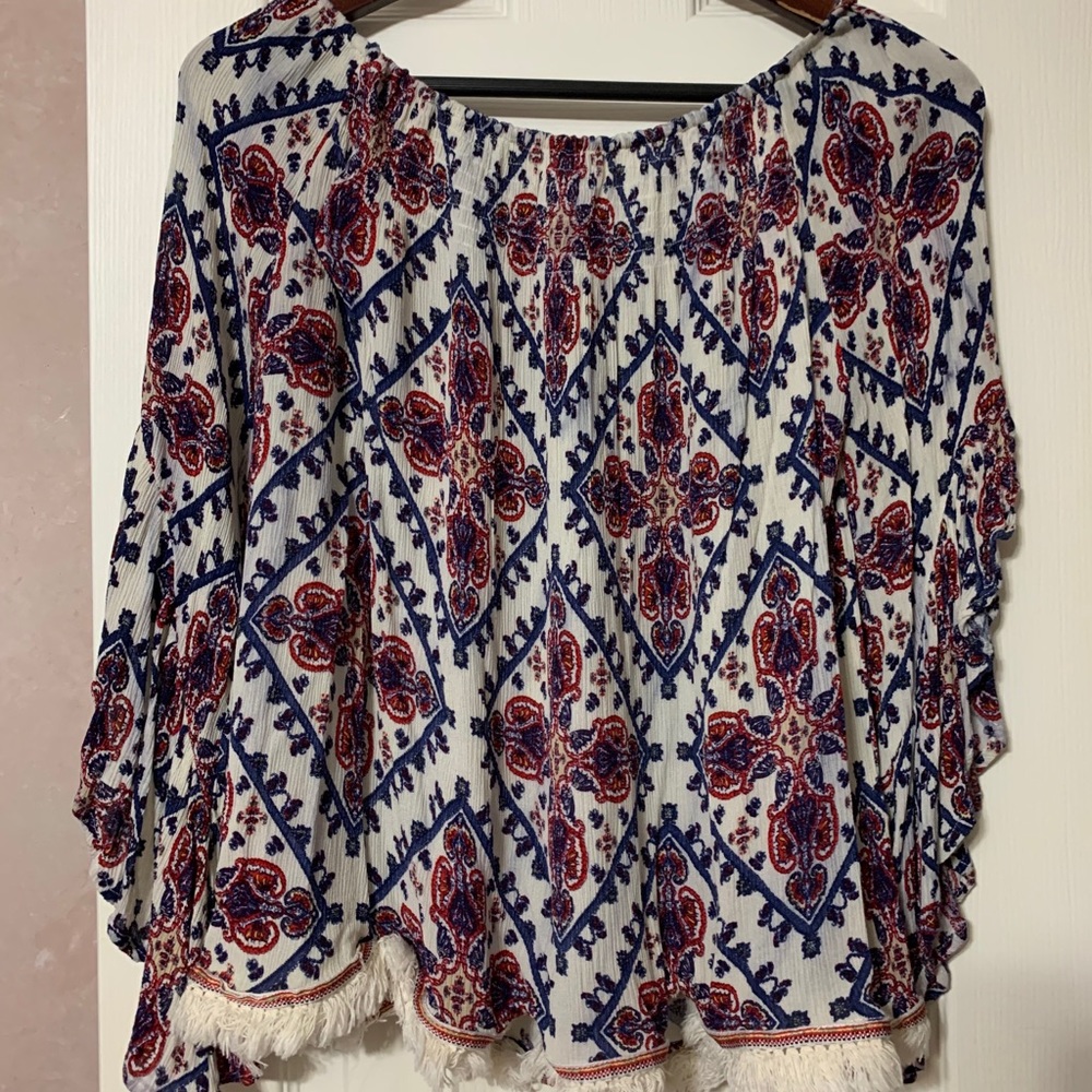 Multi Colored Off the Shoulder Blouse